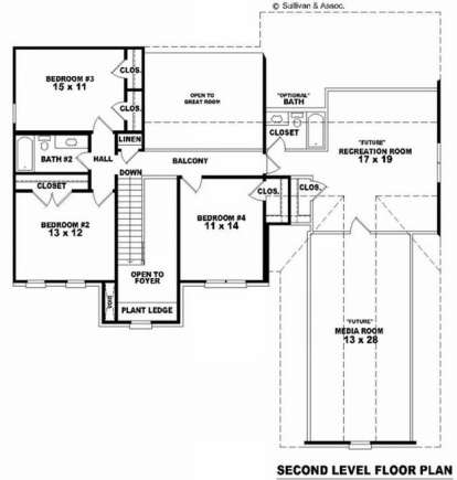 Floorplan 2 for House Plan #053-00844