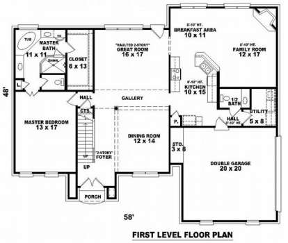 Floorplan 1 for House Plan #053-00846