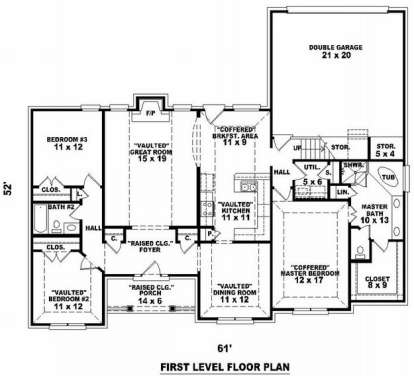 Floorplan 1 for House Plan #053-00849