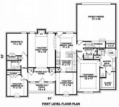Floorplan 1 for House Plan #053-00850