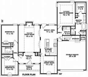 Floorplan 1 for House Plan #053-00852