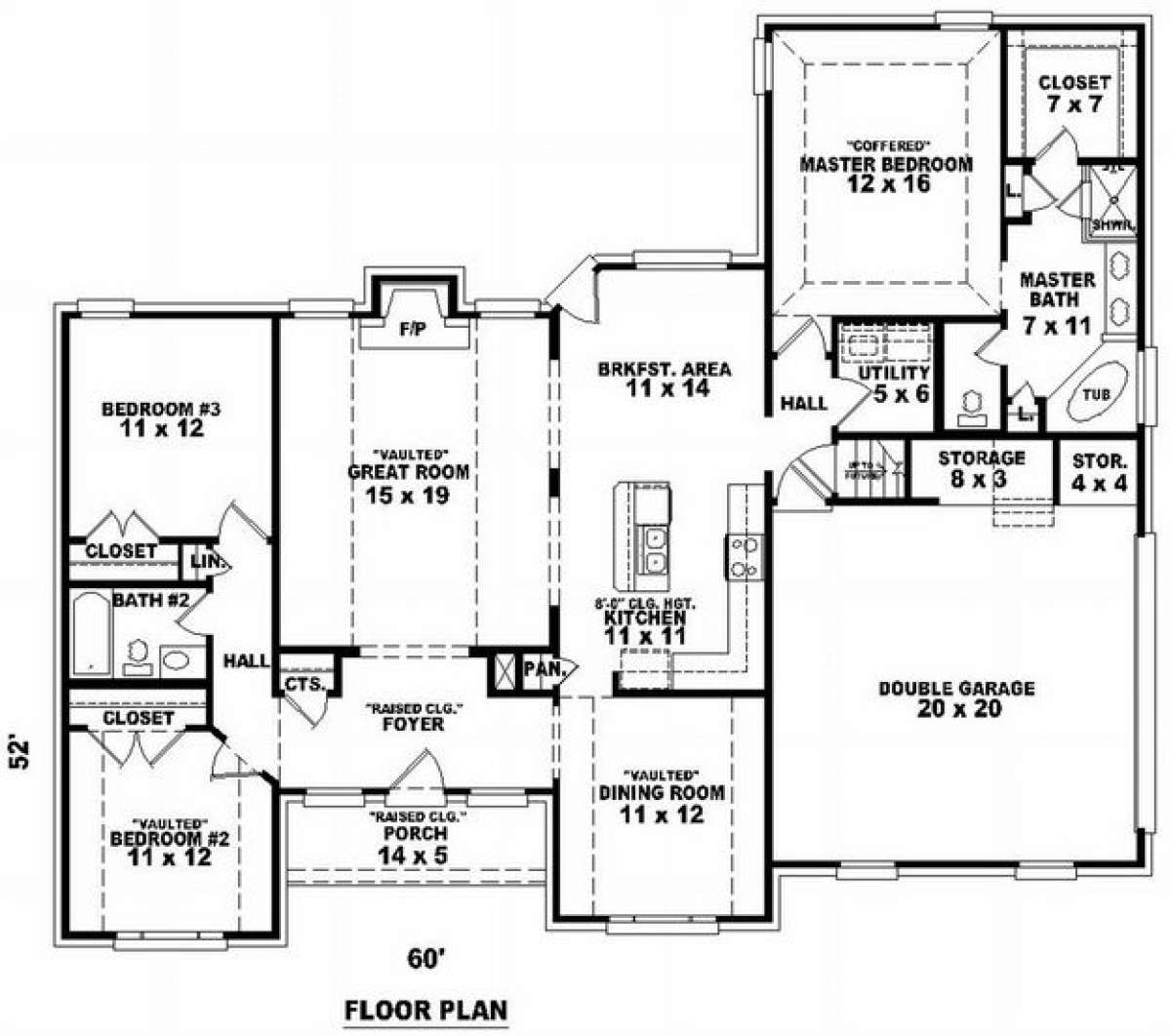 Floorplan 1 for House Plan #053-00853