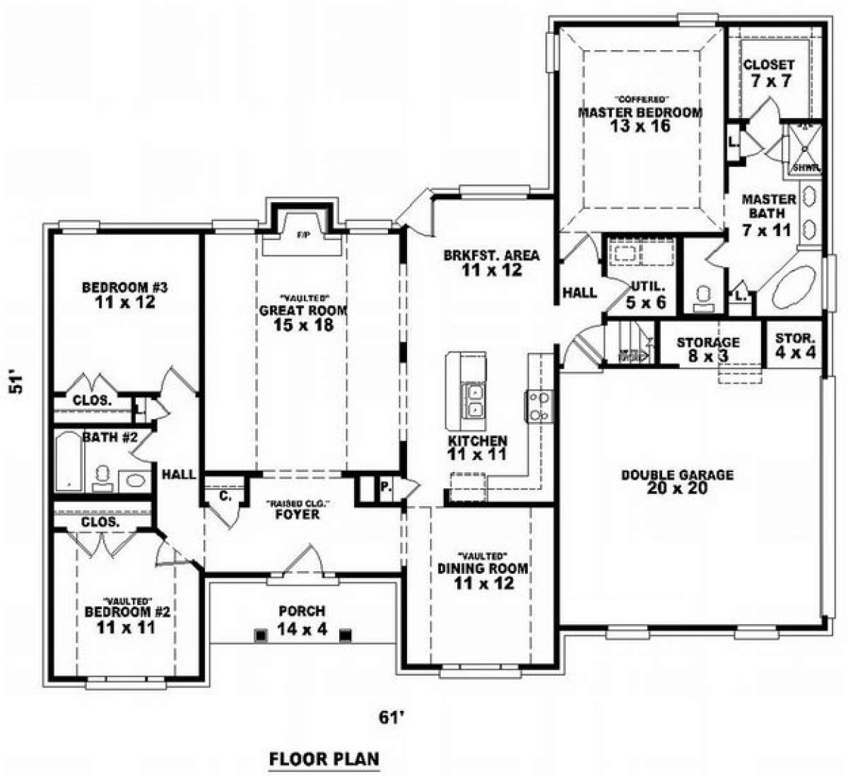 Floorplan 1 for House Plan #053-00854
