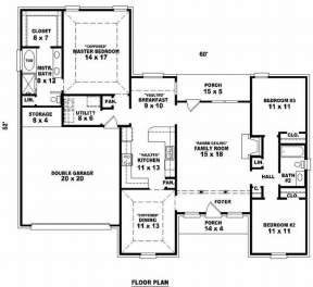 Floorplan 1 for House Plan #053-00857