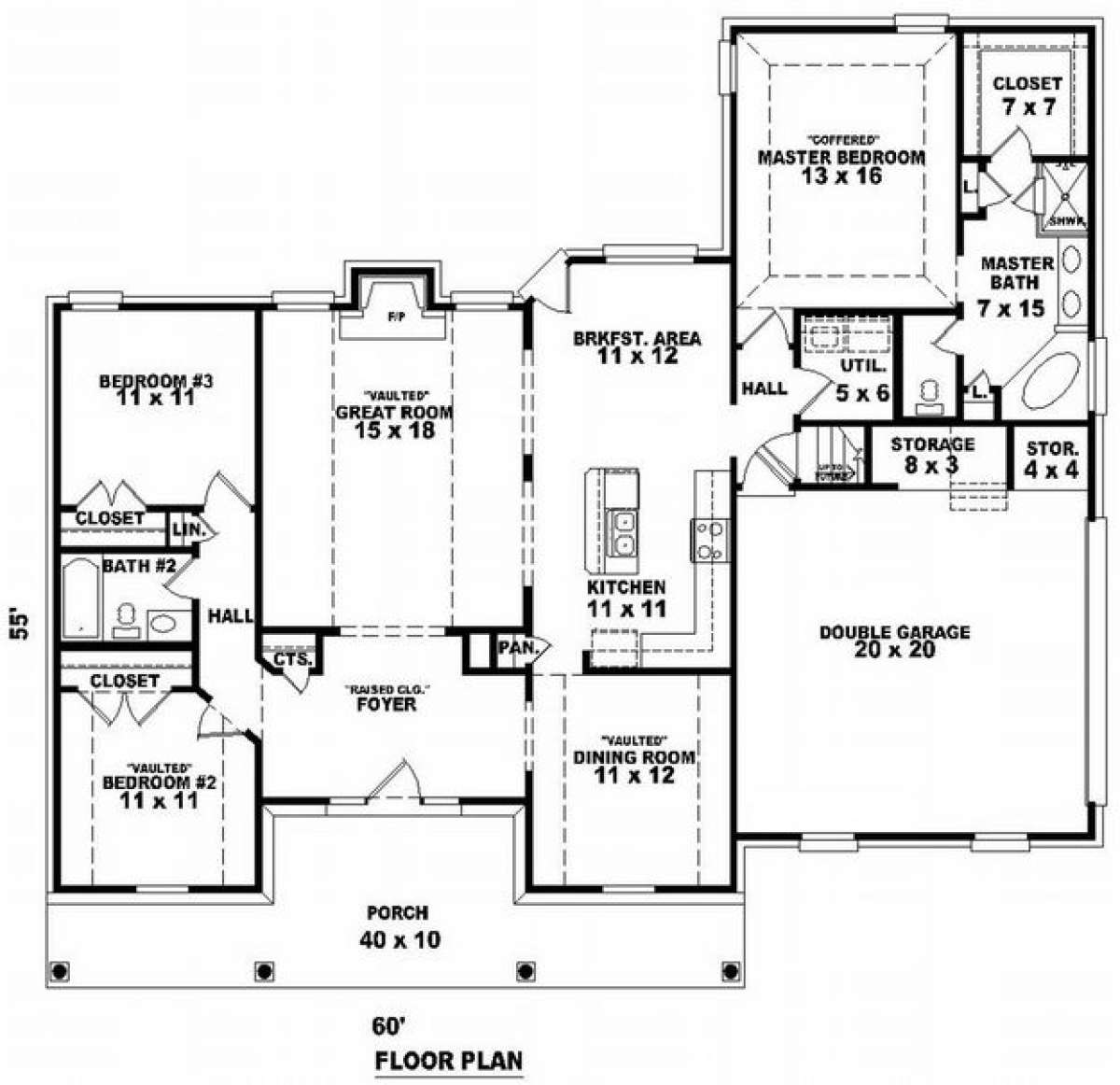Floorplan 1 for House Plan #053-00858