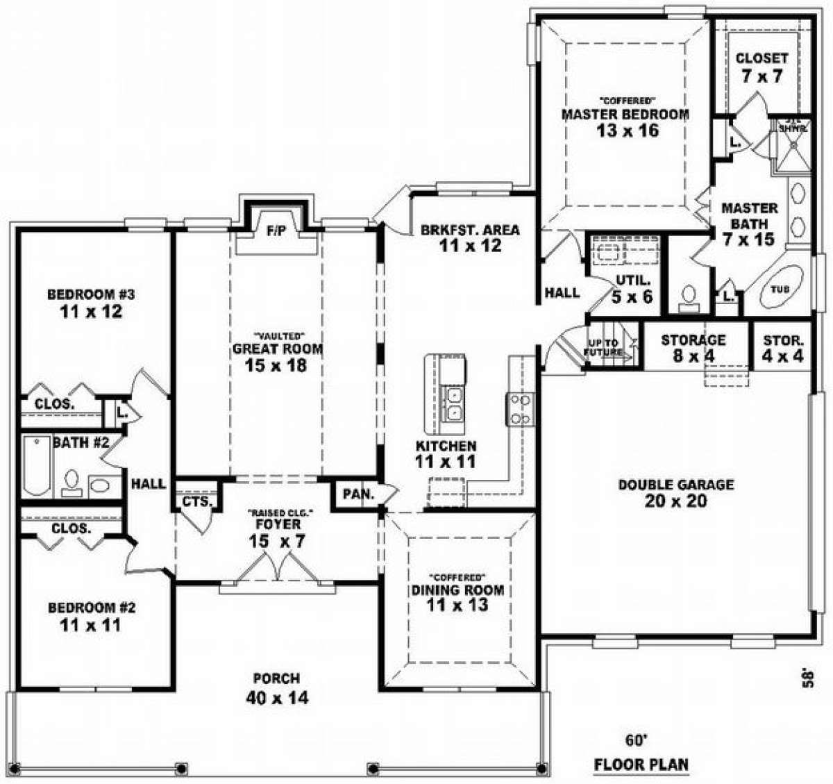Floorplan 1 for House Plan #053-00859