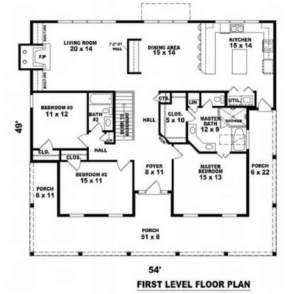 Floorplan 2 for House Plan #053-00864