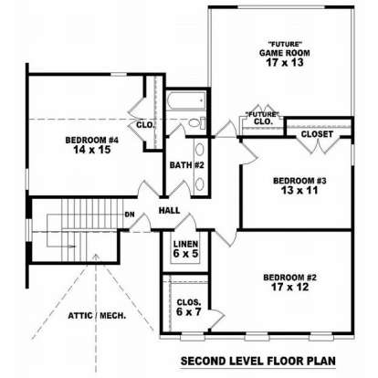 Floorplan 2 for House Plan #053-00867