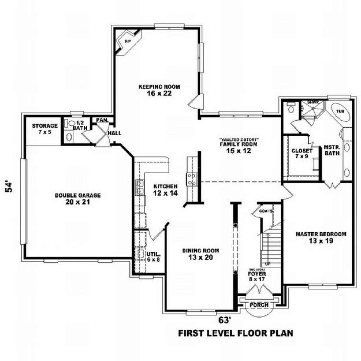 Floorplan 1 for House Plan #053-00868