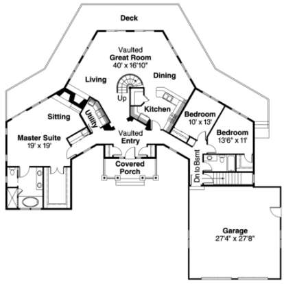 First Floor for House Plan #035-00098