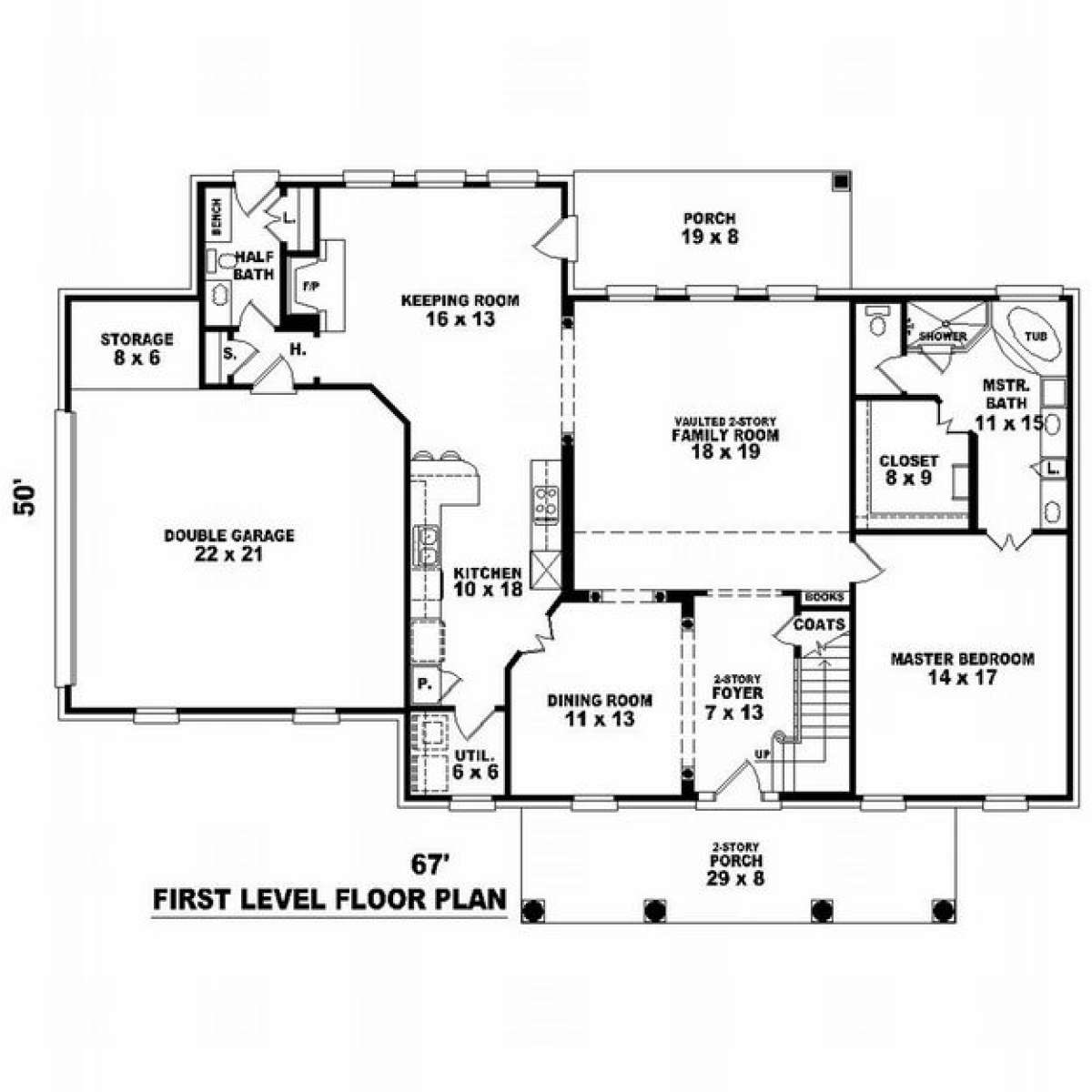 Floorplan 1 for House Plan #053-00869