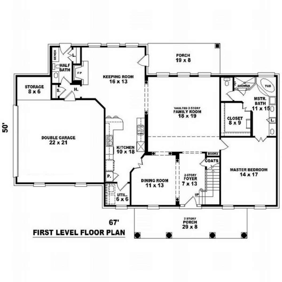 Floorplan 1 for House Plan #053-00871