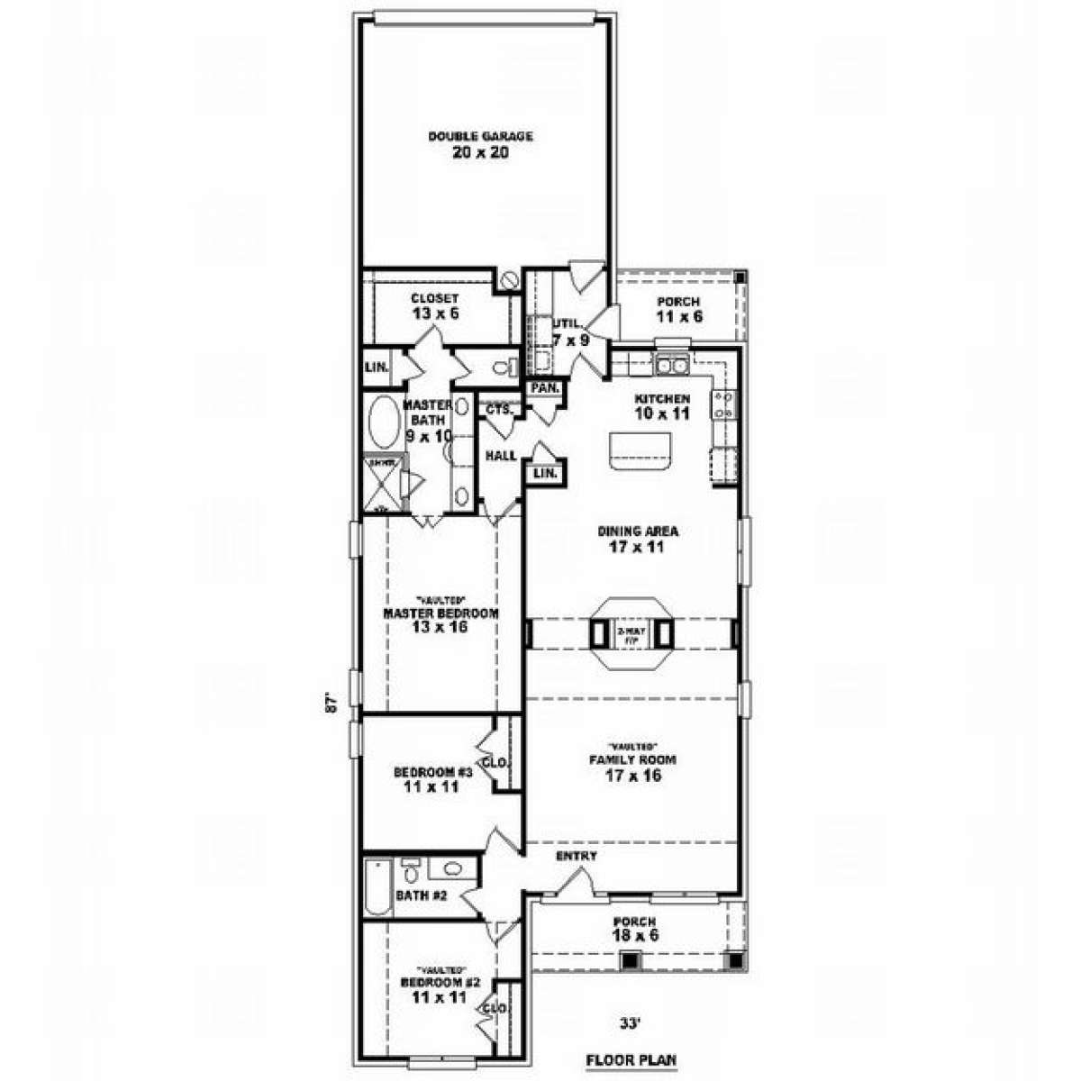 Floorplan 1 for House Plan #053-00875