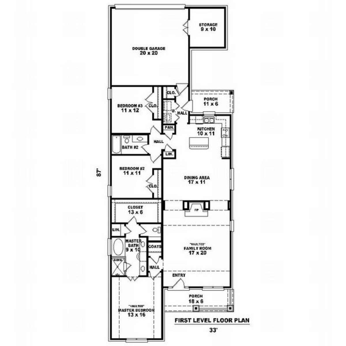 Floorplan 1 for House Plan #053-00877