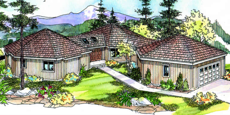 Ranch House Plan #035-00099 Elevation Photo