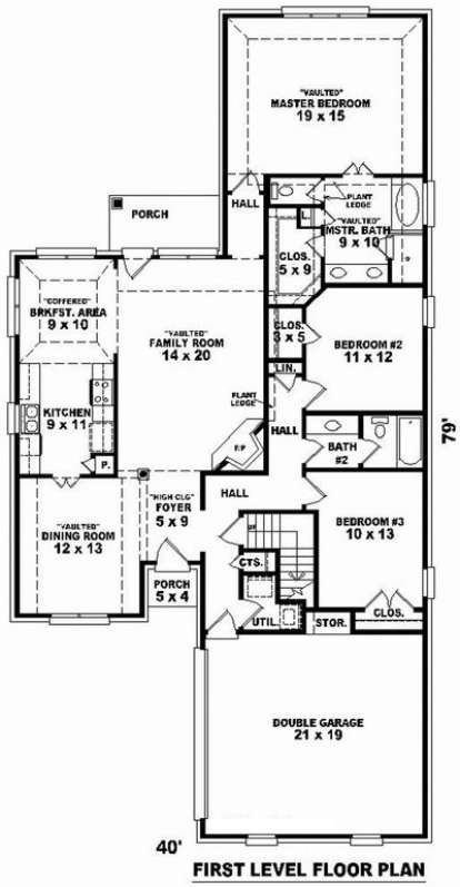Floorplan 1 for House Plan #053-00880