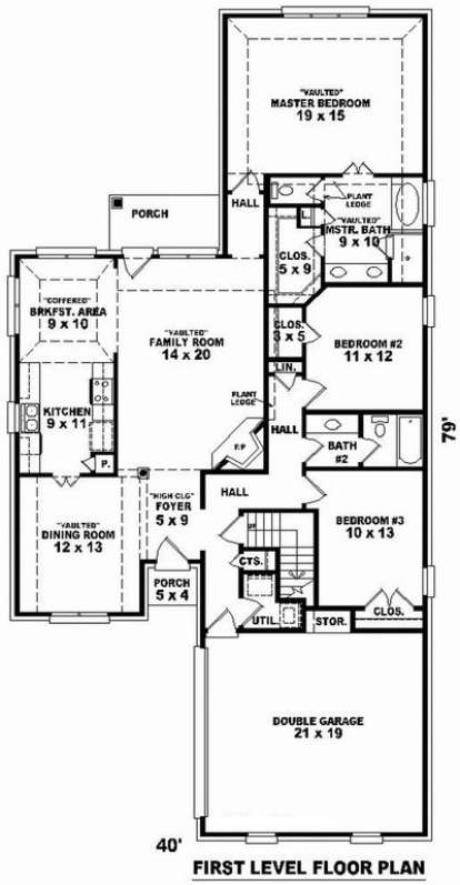 Floorplan 1 for House Plan #053-00880