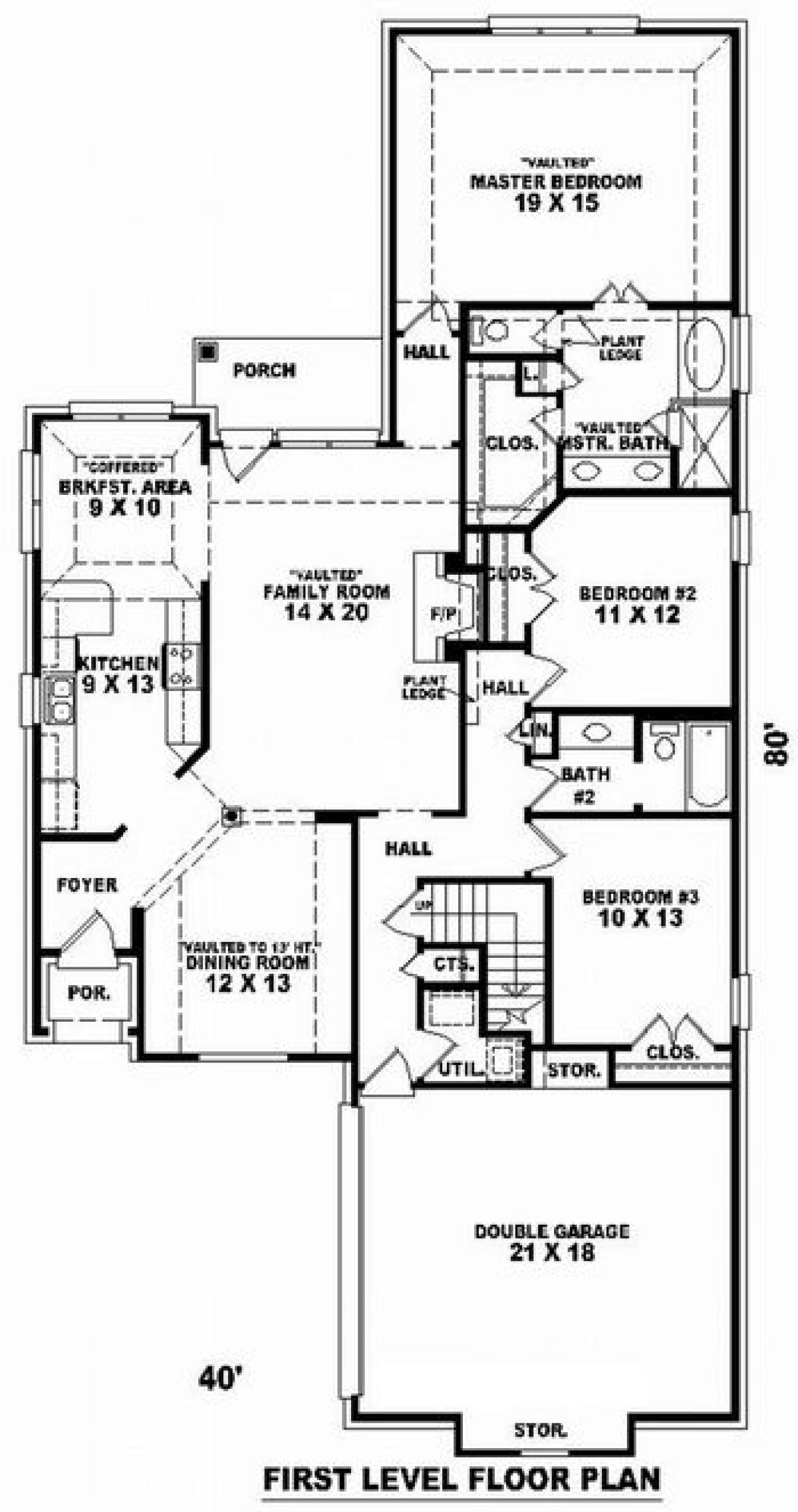 Floorplan 1 for House Plan #053-00881