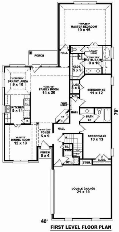 Floorplan 1 for House Plan #053-00882