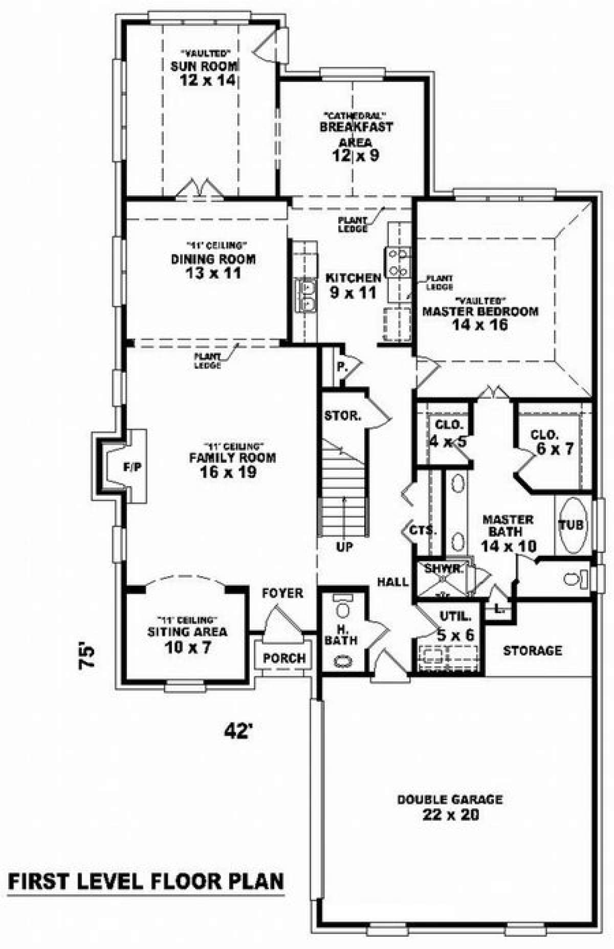 Floorplan 1 for House Plan #053-00885
