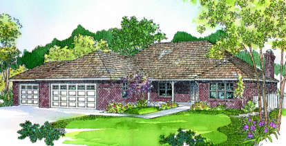 European House Plan #035-00100 Elevation Photo