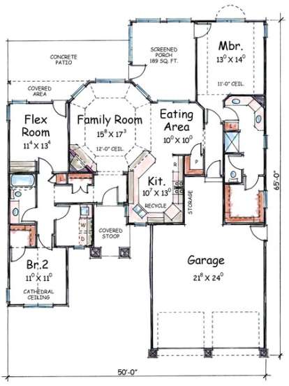 Floorplan 1 for House Plan #402-01056