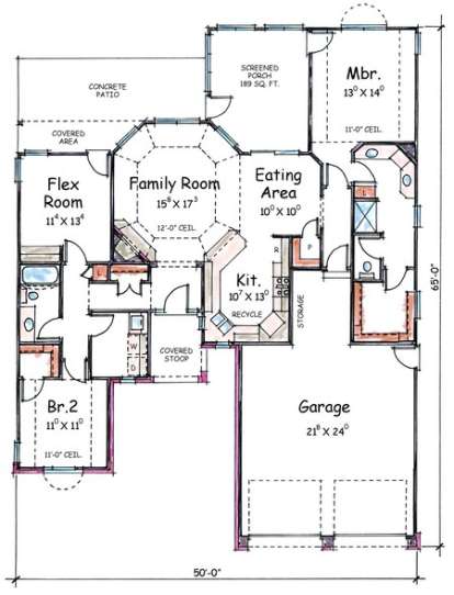 Floorplan 1 for House Plan #402-01057