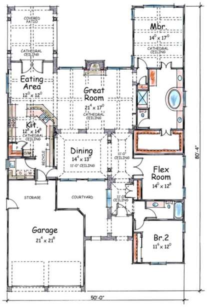 Floorplan 1 for House Plan #402-01058