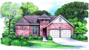 French Country House Plan #402-01062 Elevation Photo
