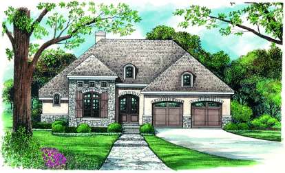 French Country House Plan #402-01066 Elevation Photo