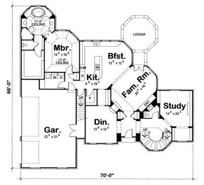 Floorplan 1 for House Plan #402-01070