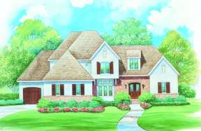 French Country House Plan #402-01071 Elevation Photo