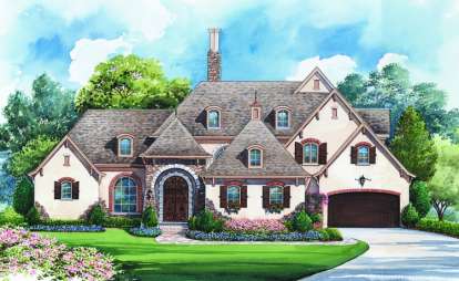 4 Bed, 4 Bath, 4629 Square Foot House Plan - #402-01072