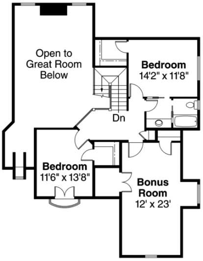 Second Floor for House Plan #035-00103