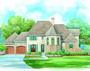 French Country House Plan #402-01079 Elevation Photo