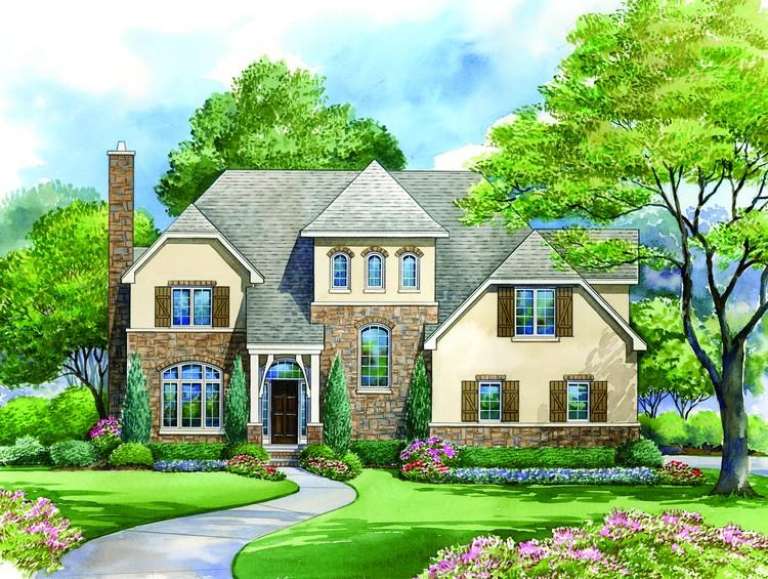 French Country House Plan #402-01081 Elevation Photo