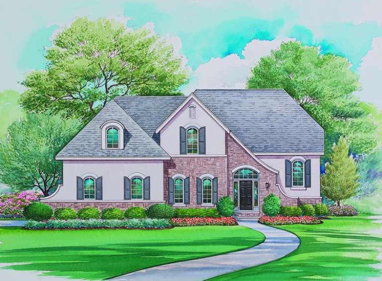 French Country House Plan #402-01083 Elevation Photo