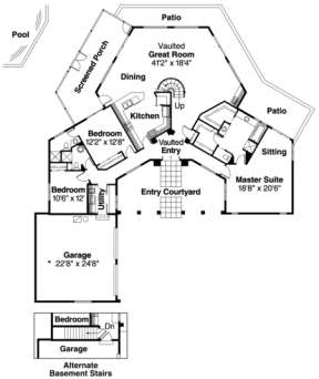 First Floor for House Plan #035-00104