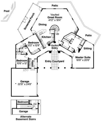First Floor for House Plan #035-00104