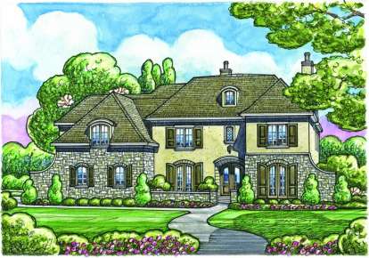 French Country House Plan #402-01086 Elevation Photo