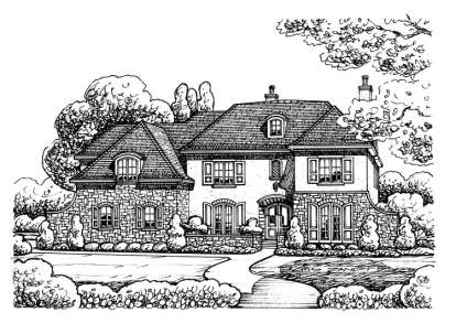 French Country House Plan #402-01086 Elevation Photo