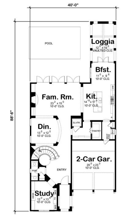 Floorplan 1 for House Plan #402-01090