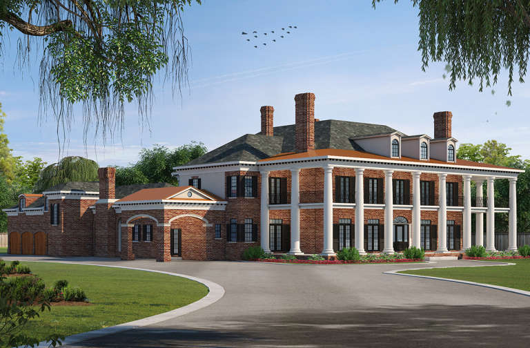 Colonial House Plan #402-01093 Elevation Photo