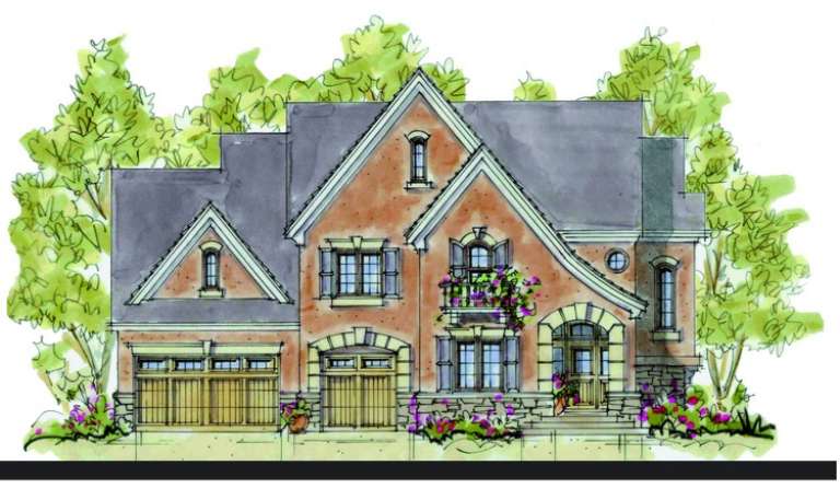 French Country House Plan #402-01099 Elevation Photo