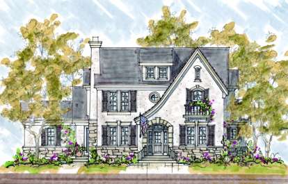 French Country House Plan #402-01102 Elevation Photo
