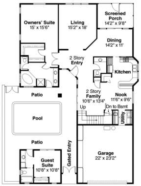First Floor for House Plan #035-00106