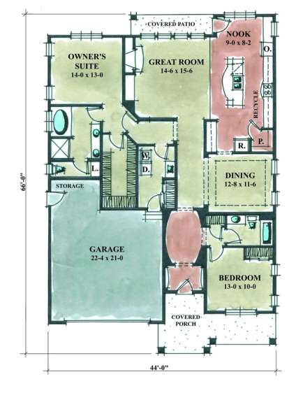 Floorplan 1 for House Plan #402-01106