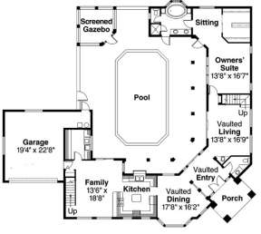First Floor for House Plan #035-00108