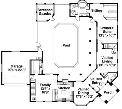 First Floor for House Plan #035-00108