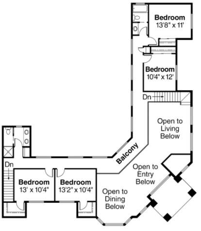 Second Floor for House Plan #035-00108